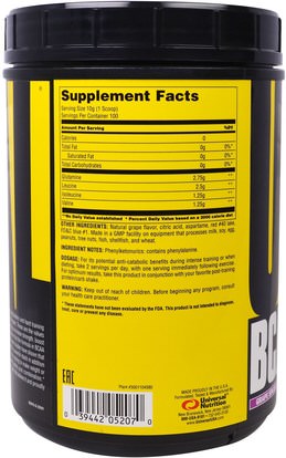 بكا (متفرعة سلسلة الأحماض الأمينية) Universal Nutrition, BCAA Stack, Grape Splash, 2.2 lb (1 kg)