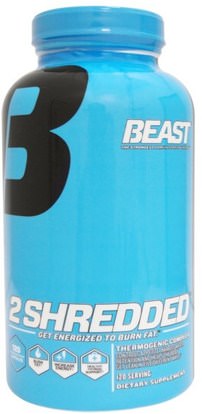 Beast Sports Nutrition, 2 Shredded, 120 Capsules ,والصحة، والطاقة، والغدة الدرقية