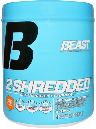 Beast Sports Nutrition, 2 Shredded, Orange Mango Flavor, 10.23 oz (290 g) ,والصحة، والطاقة