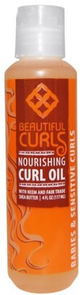 Beautiful Curls, Nourishing Curl Oil, 4 fl oz (117 ml) ,حمام، الجمال، تصفيف الشعر هلام