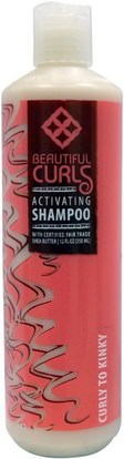 Beautiful Curls, Shea Butter Activating Shampoo, Curly to Kinky, 12 oz (350 ml) ,حمام، الجمال، الشعر، فروة الرأس، الشامبو، مكيف