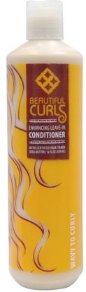 Beautiful Curls, Shea Butter Enhancing Leave-In Conditioner, Wavy to Curly, 12 fl oz (350 ml) ,حمام، الجمال، الشعر، فروة الرأس، الشامبو، مكيف، مكيفات