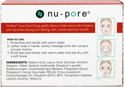 الجمال، حب الشباب المنتجات الموضعية Nu-Pore, Facial Soap, for Acne-Prone Skin, 3.5 oz (100 g)