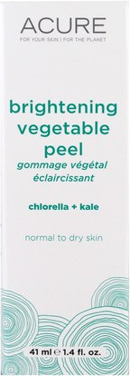 جمال Acure Organics, Brightening Vegetable Peel, 1.4 fl oz (41 ml)