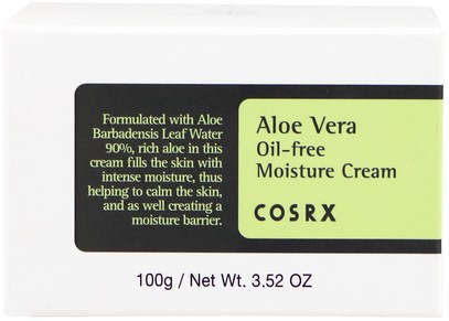 الجمال، العناية بالوجه Cosrx, Aloe Vera Oil-Free Moisture Cream, 3.52 oz (100 g)