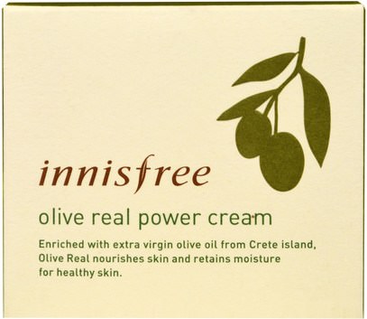 الجمال، العناية بالوجه، الكريمات المستحضرات، الأمصال، حمام Innisfree, Olive Real Power Cream, 1.7 oz (50 ml)