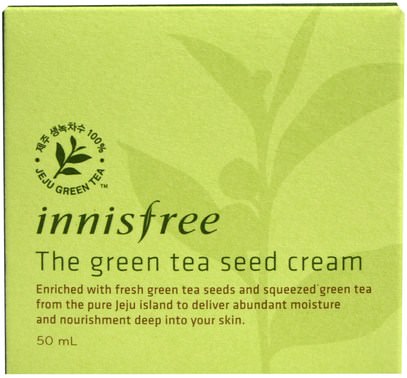 الجمال، العناية بالوجه، الكريمات المستحضرات، الأمصال، حمام Innisfree, The Green Tea Seed Cream, 50 ml