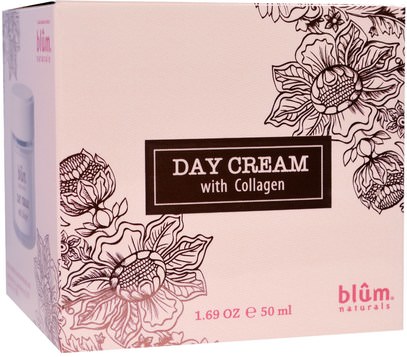 الجمال، العناية بالوجه، الكريمات المستحضرات، الأمصال Blum Naturals, Day Cream with Collagen, 1.69 oz (50 ml)