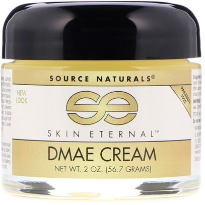الجمال، العناية بالوجه، الكريمات المستحضرات، الأمصال، coq10 الجلد Source Naturals, Skin Eternal DMAE Cream, 2 oz (56.7 g)