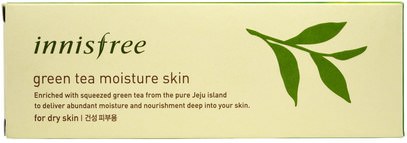 الجمال، العناية بالوجه، الكريمات المستحضرات، الأمصال، الجلد الشاي الأخضر Innisfree, Green Tea Moisture Skin, 6.7 oz (200 ml)