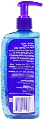 الجمال، العناية بالوجه، منظفات الوجه Clean & Clear, Night Relaxing Deep Cleaning Face Wash, 8 fl oz (240 ml)