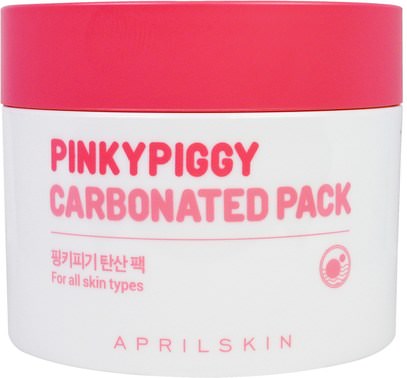 الجمال، العناية بالوجه، منظفات الوجه، الصحة، حب الشباب، نوع الجلد حب الشباب الجلد المعرضة April Skin, PinkyPiggy Carbonated Pack, 3.38 oz (100 g)