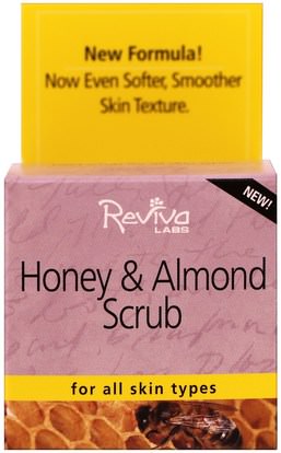 الجمال، العناية بالوجه، منظفات الوجه Reviva Labs, Honey & Almond Scrub, 1.5 oz (42 g)