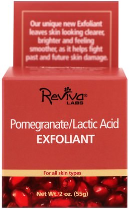 الجمال، العناية بالوجه، منظفات الوجه Reviva Labs, Pomegranate/Lactic Acid, Exfoliant, 2 oz (55 g)