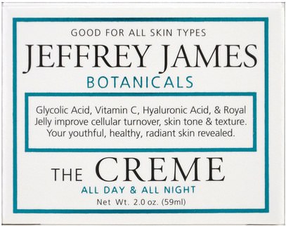 الجمال، العناية بالوجه Jeffrey James Botanicals, The Creme, All Day & All Night, 2.0 oz (59 ml)