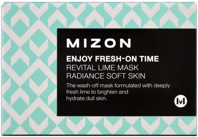 الجمال، العناية بالوجه Mizon, Enjoy Fresh-On Time, Revital Lime Mask, 3.38 fl oz (100 ml)