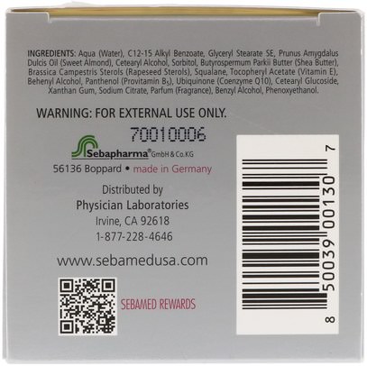 الجمال، العناية بالوجه Sebamed USA, Age Defense, Q10 Protection Cream, 1.69 oz (50 g)
