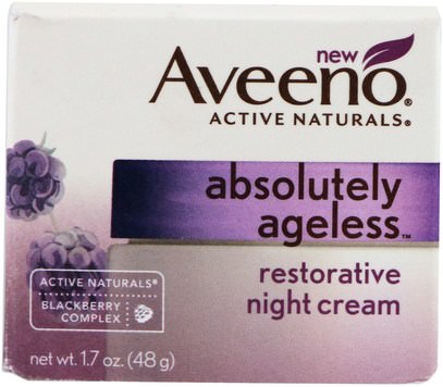 الجمال، العناية بالوجه، بشرة Aveeno, Absolutely Ageless, Restorative Night Cream, 1.7 oz (48 g)