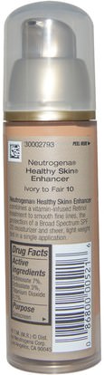 الجمال، العناية بالوجه، سف العناية بالوجه Neutrogena, Healthy Skin Enhancer, Broad Spectrum SPF 20, Ivory To Fair 10, 1.0 fl oz (30 ml)