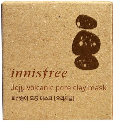 الجمال، أقنعة الوجه، أقنعة الطين، حمم Innisfree, Jeju Volcanic Pore Clay Mask, 100 ml