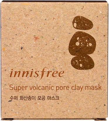 الجمال، أقنعة الوجه، أقنعة الطين، حمم Innisfree, Super Volcanic Pore Clay Mask, 3.38 oz (100 ml)