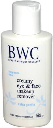 Beauty Without Cruelty, Creamy Eye & Face Makeup Remover, 4 fl oz (118 ml) ,حمام، الجمال، ماكياج