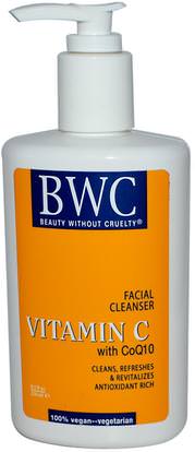 Beauty Without Cruelty, Vitamin C, With CoQ10, Facial Cleanser, 8.5 fl oz (250 ml) ,الجمال، العناية بالوجه، بشرة، فيتامين c