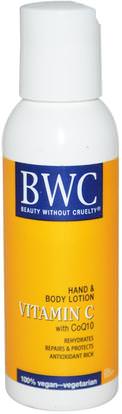 Beauty Without Cruelty, Vitamin C, With CoQ10, Hand & Body Lotion, 2 fl oz (59 ml) ,فيتامين سي