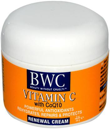 Beauty Without Cruelty, Vitamin C, With CoQ10, Renewal Cream, 2 oz (56 g) ,الجمال، العناية بالوجه، نوع البشرة مكافحة الشيخوخة الجلد