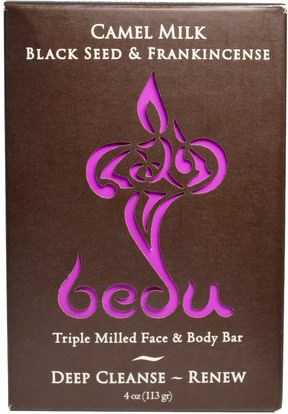 One with Nature, Triple Milled Face & Body Bar, Camel Milk Black Seed & Frankincense, 4 oz (113 g) ,حمام، الجمال، الصابون
