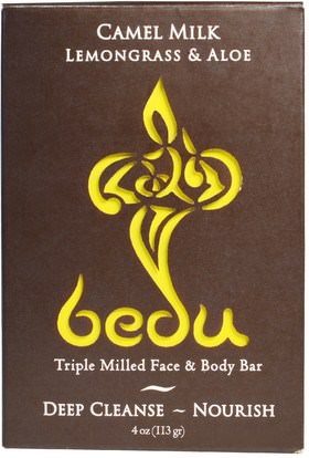 One with Nature, Triple Milled Face & Body Bar, Camel Milk Lemongrass & Aloe, 4 oz (113 g) ,حمام، الجمال، الصابون