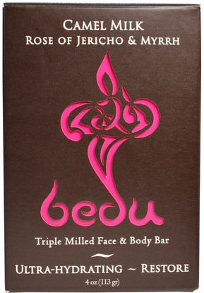 One with Nature, Triple Milled Face & Body Bar, Camel Milk Rose of Jericho & Myrrh, 4 oz (113 g) ,حمام، الجمال، الصابون، العناية بالوجه، منظفات الوجه