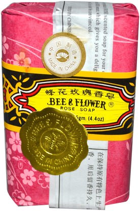 Bee & Flower, Bar Soap, Rose, 4.4 oz (125 g) ,حمام، الجمال، الصابون