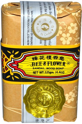 Bee & Flower, Bar Soap, Sandalwood, 4.4 oz (125 g) ,حمام، والجمال، والصابون، والصابون خشب الصندل