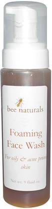 Bee Naturals, Foaming Face Wash, 9 fl oz ,الصحة، حب الشباب، الجلد المضطرب نوع حب الشباب الجلد المعرضة