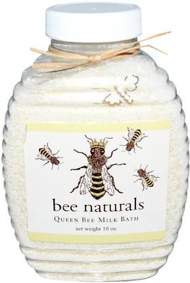 Bee Naturals, Queen Bee Milk Bath, 10 oz ,حمام، الجمال، أملاح الحمام، اللوطي مشتهي المماثل، إجتماع للعمل، كولكتيون