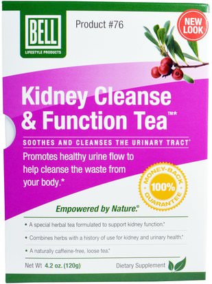 Bell Lifestyle, Kidney Cleanse & Function Tea, 4.2 oz (120 g) ,الصحة، السموم، جرس نمط الحياة حالة محددة