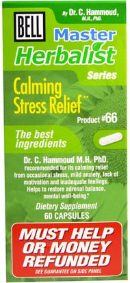 Bell Lifestyle, Master Herbalist Series, Calming Stress Relief, 60 Capsules ,والصحة، ومكافحة الإجهاد، والقلق