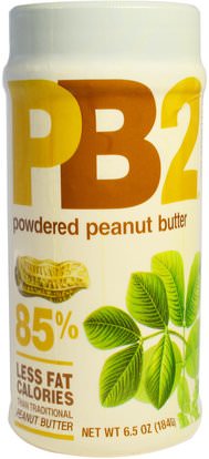 Bell Plantation, PB2, Powdered Peanut Butter, 6.5 oz (184 g) ,الطعام، زبدة الفول السوداني، جرس مزرعة pb2 مسحوق زبدة الفول السوداني