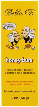 Bella B, Honey Bum, Diaper Rash Butter, 2 oz (56 g) ,صحة الطفل، حفاضات، كريمات حفاضات