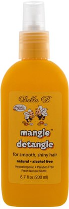 Bella B, Mangle Detangle, Fresh Natural Scent, 6.7 oz (200 ml) ,حمام، والجمال، والمكيفات، والأطفال ديتانغلر، والشعر، وفروة الرأس، والشامبو، مكيف
