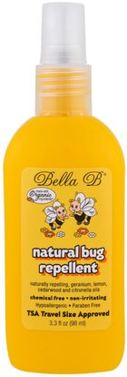 Bella B, Natural Bug Repellent, 3.3 oz (98 ml) ,المنزل، علة و طارد الحشرات، الاطفال و الطفل طارد الحشرات
