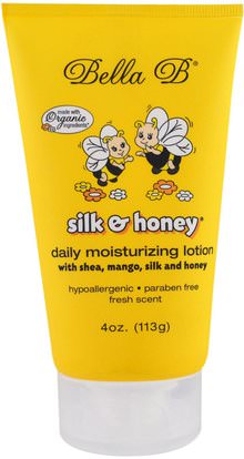 Bella B, Silk & Honey, Daily Moisturizing Lotion, Fresh Scent, 4 oz (113 g) ,حمام، الجمال، غسول الجسم، إمرأة، لوسيون