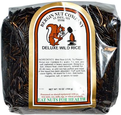 Bergin Fruit and Nut Company, Deluxe Wild Rice, 16 oz (454 g) ,الطعام، الأرز، الباسطة، الحساء، &، الحبوب، الأرز، الأرز الوحشي