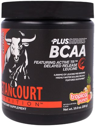 Betancourt, Plus Series BCAA, Tropical Punch, 10.0 oz (285 g) ,المكملات الغذائية، والأحماض الأمينية، بكا (متفرعة سلسلة الأحماض الأمينية)، والرياضة، والعضلات