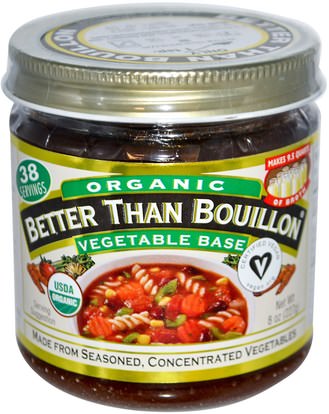 أفضل من بويلون العضوية، والغذاء، والمعكرونة والحساء Better Than Bouillon, Organic, Vegetable Base, 8 oz (227 g)