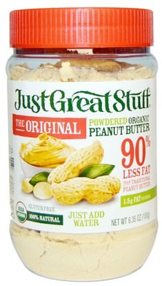 Betty Lous, Just Great Stuff, Powdered Organic Peanut Butter, The Original, 6.35 oz (180 g) ,الطعام، زبدة الفول السوداني