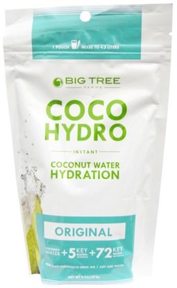 Big Tree Farms, Coco Hydro, Original, 9.7 oz (275 g) ,والرياضة، بالكهرباء شرب التجديد، مزارع شجرة كبيرة كوكو هيدرو