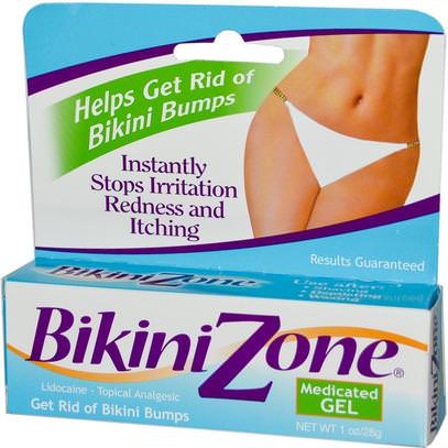 BikiniZone, Medicated Gel, 1 oz (28 g) ,الجمال، حمض الساليسيليك، الحلاقة