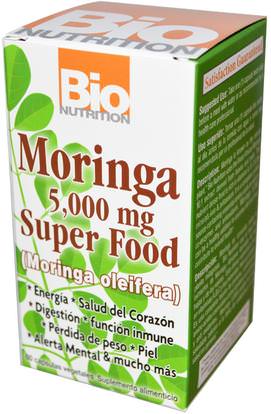 Bio Nutrition, Moringa Super Food, 500 mg, 60 Veggie Caps ,الأعشاب، كبسولات المورينجا، الصحة، حمية